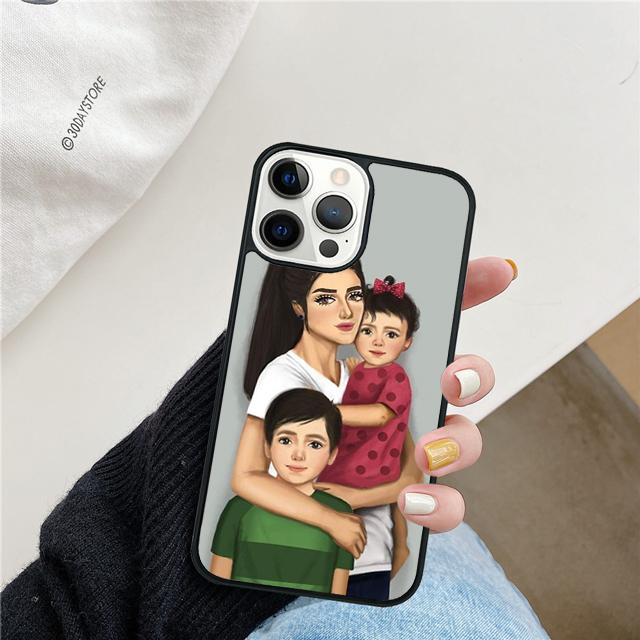 

Mom Dad Baby Family Coque Shell For iPhone 17 Air 15 16 14 13 12 Pro Max 11 Pro Max Plus Phone Case Cover iPhone 16e