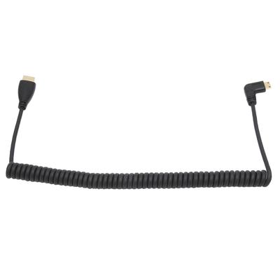 90 Degree HD Multimedia Interface Male To Male A To C Extender Coiled Cable for Computer TV PS4