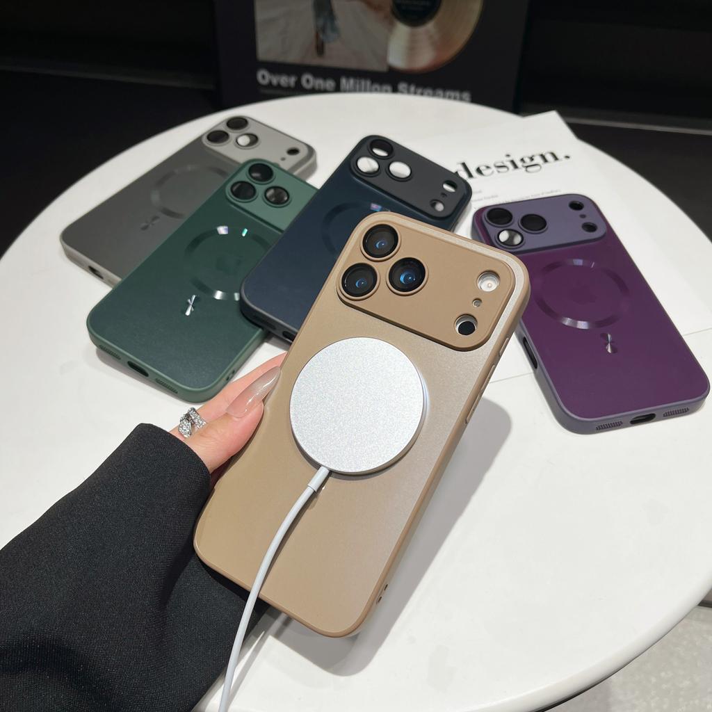 Magnetická přísavka pro pouzdro na telefon Apple 17 ProMax s matným povrchem pro iPhone 16 Jednoduché ochranné pouzdro s fólií na objektiv