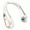 1pc, Mini Portable Bladeless Hanging Neck Fan, LED Light, Long-Lasting Cooling, 8H Battery Life, 7000mAh Rechargeable, Up and Down Double Ventilation
