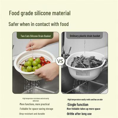 Passoire Pliable en Silicone et Coupe à Fruits