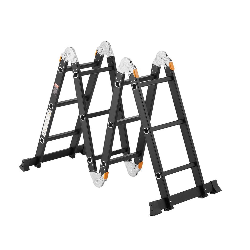 Multi-Purpose Folding Ladder 7-in-1 3 Step 12ft with Scaffolding Plank