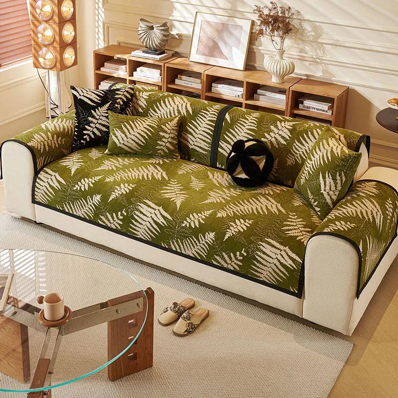 Chenille Sofa Cushion Mat Non-slip Four Seasons Sofa Cover for Living Room Universal Couch Covers Blanket Christmas Decorations