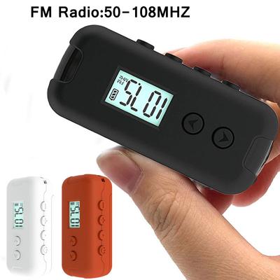 Mini Cep FM Radyo Taşınabilir Radyo Alıcısı ile LCD Ekran 3.5mm Kulaklık Zaman Göstergesi Güç Kaynağı