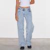 Damen Vintage Low Rise Straight Leg Jeans, Premium Qualität Mehrfach gewaschene Denim Hose Lässige Lockere Weite Beine Tägliche Basic Lange Hosen Für Damen