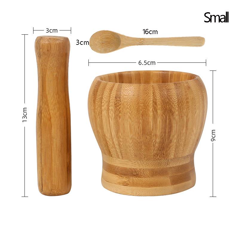 Manual Grinder Pressing Garlic Mashed Garlic Mashing Pot Multifuction Mashing Medicine Pot Jujube Pounding Garlic Wood Mortar