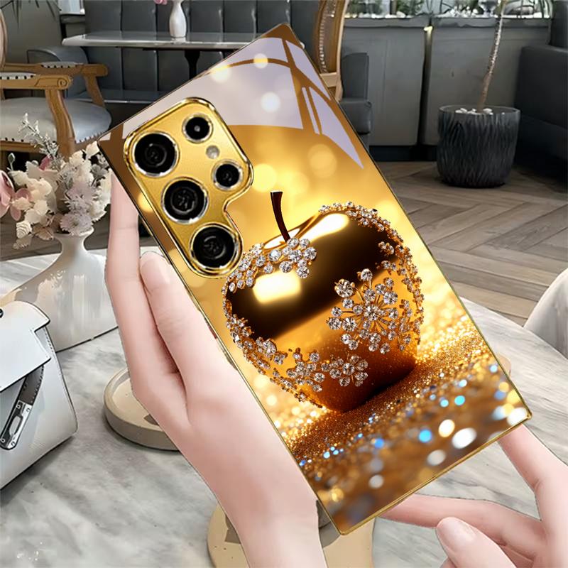 Funkelnde Diamant-Vergoldete Handyhülle Für Samsung Galaxy S25 S24 S26 S23 S22 S21 S20 Ultra Plus FE 26 5G Glasabdeckung