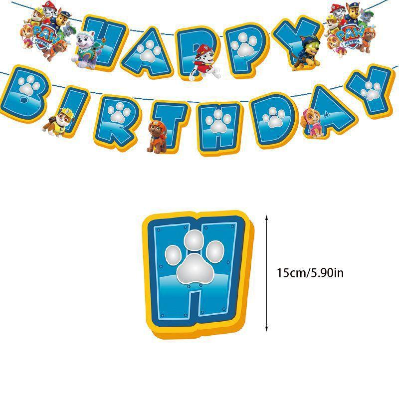 Paw Patrols Party Supplies Balloons Banner Cupcake Toppers Kids Birthday Decor