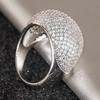 Huitan Luxury Ring Inlaid Full Shining CZ for Women Engagement Wedding Fashion Finger Accessories Noble Party Charming Zircon