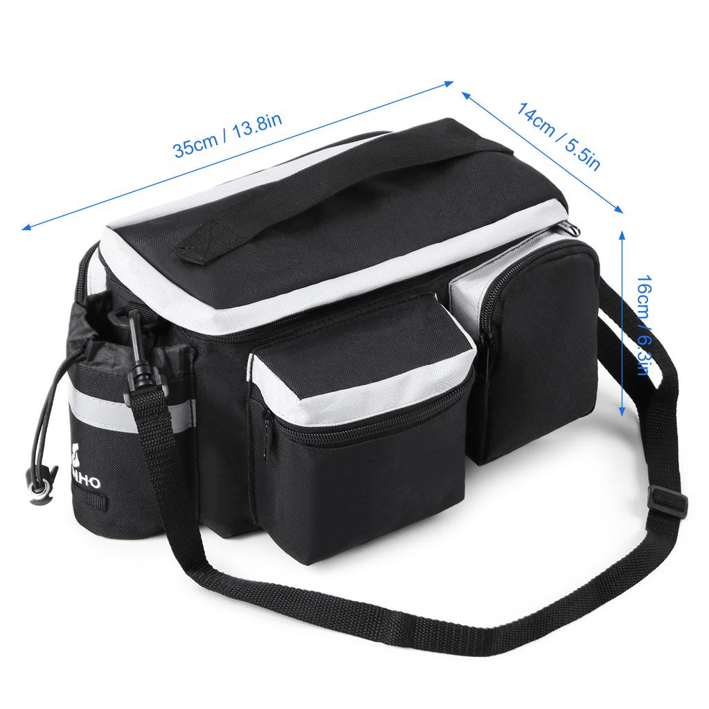 Multifunctional Bicycle Rear Seat Bag Cycle Bike Rear Rack Trunk Pannier Luggage Carrier Bag Handbag Shoulder Bag
