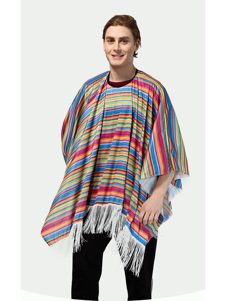 Adult Mexican Ethnic Style Cosplay Cape for Festival Parties
