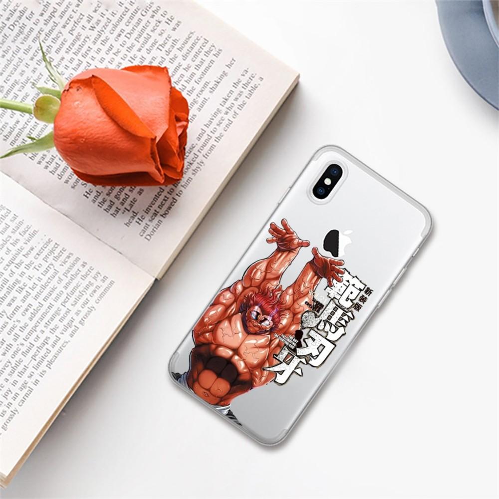 Japan Anime Baki Phone Case For iPhone 15 14 13 12 11 Pro Max Mini X Xs XR 6 7 8 Plus SE 2020 Transparent Case
