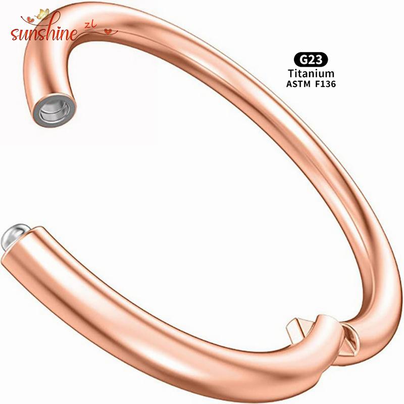 5PCS G23 Titanium Nose Piercing Implant Grade 12G 14G 16G 18G 20G Clicker Diaphragm Tragus Piercing Body Jewelry