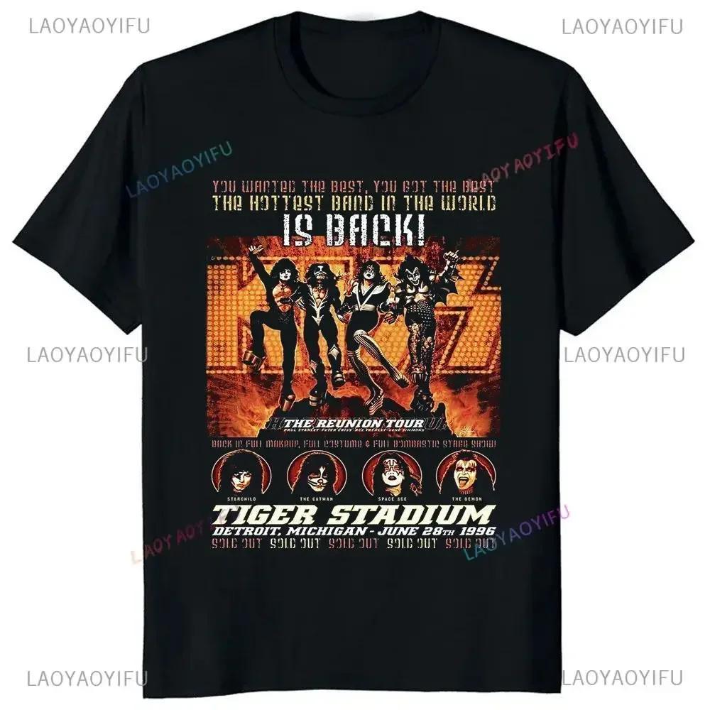Kiss Band Men and Women Fashion Music Rock Top Harajuku Short Sleeve Universal Pattern Big T-shirt