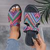 2024 Summer Women's Breathable Roman Style Color Block Sandals: European & American Flat Slippers