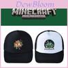 Boné de Baseball Preto e Branco Minecraft Com Ajuste Regulável Para Uso Casual ao Ar Livre