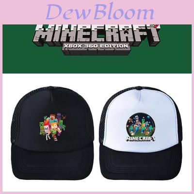 Minecraft Black And White Baseball Cap With Adjustable Fit For Casual Outdoor Wear