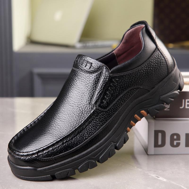 

Обувь Мужские мокасины Мягкие мужские повседневные туфли Брендовая мужская обувь Черные коричневые слипоны Толстая подошва Большие размеры 38 чёрный