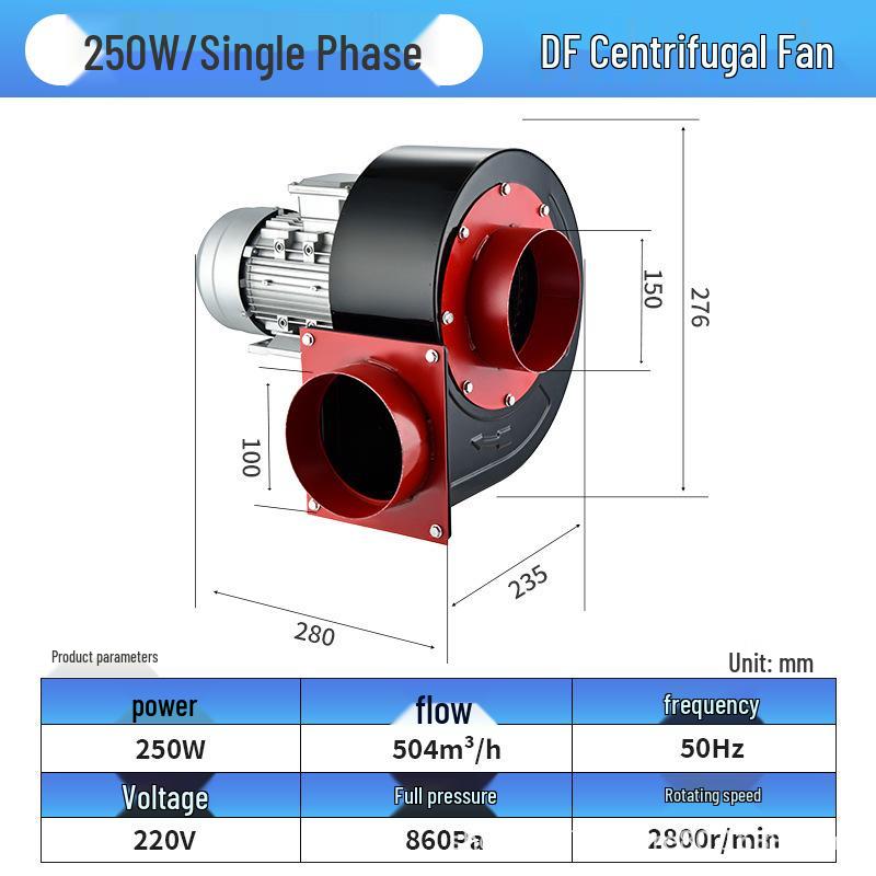 Compact High-Pressure Centrifugal Fan for Kitchen and Laboratory Ventilation