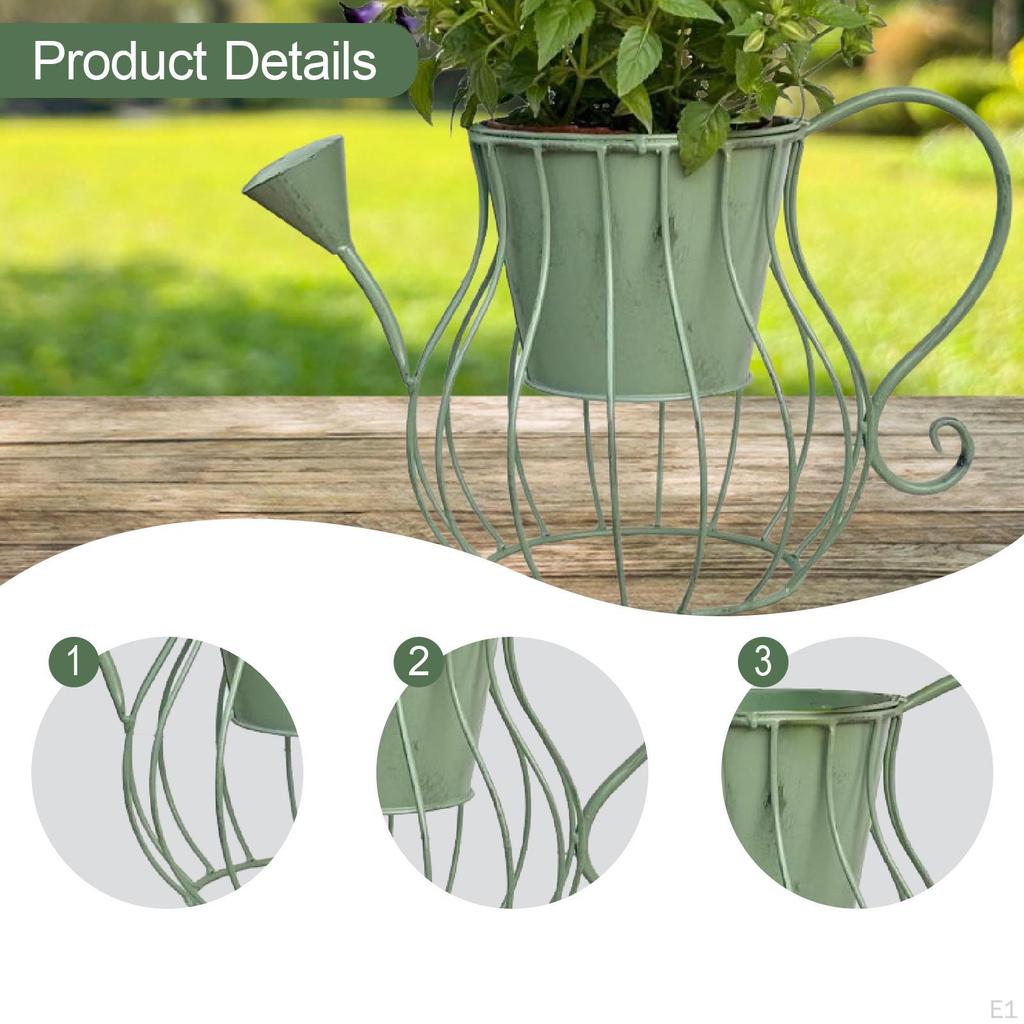 Gießkannenförmiger Blumentopf Übertopf Niedlich Metall Vielseitiger Pflanzenbehälter Eisen Pflanzgefäß