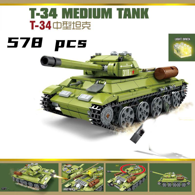 Tankové sady 2023 nové vojenské vozidlo stavebnice stavebnice ww2 německo usa T34 světová válka 2 1 i ii obrněný tank