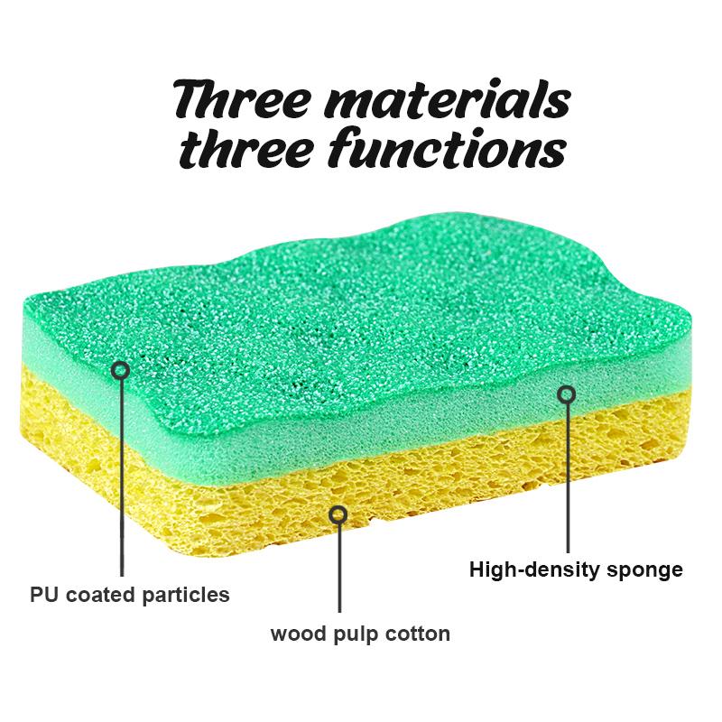 Wavelet Wood Pulp Cotton Sponge Wipe  Kitchen Cleaning Sponge No Scratch Pot Or Dish Degradable Sponge