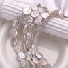 1 Strang, Barockweiße Kunstperlen, Vintage Handgefertigte Unregelmäßige Ovale Perlen für DIY Halskette Armband Fußkettchen, Kreative Schmuckherstellung Handwerk 36cm