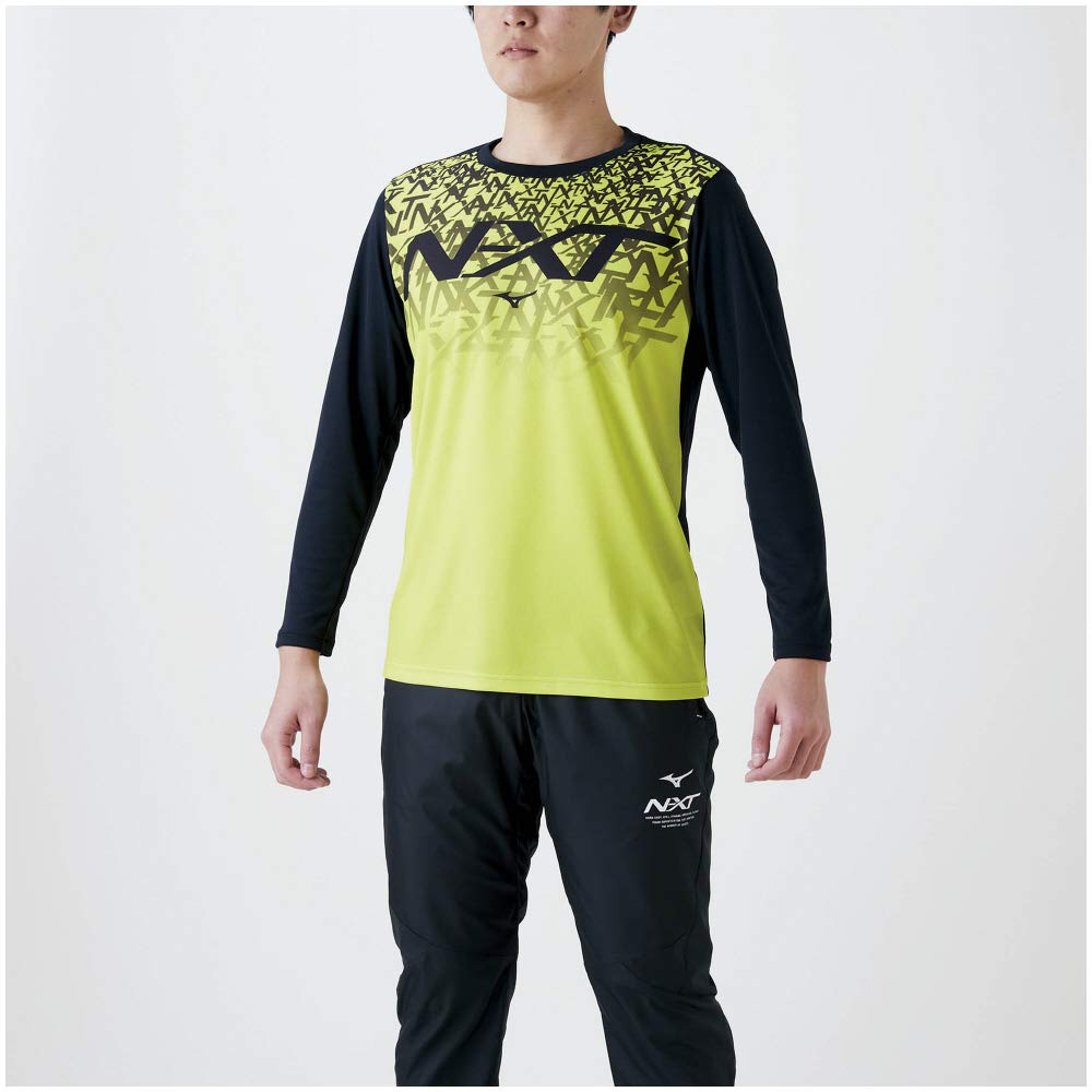 Mizuno Training Wear 32JA0740 Safety Japan Size Small to Japanese Size N-XT T-Shirt (Long Sleeve) Yellow, (equivalent Small)