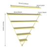 BYMAOCAR Gold Wall Mounted Nail Polish Rack, 6Pcs Triangular Cosmetic Display Shelves for Essential Oil Bottles, for Home/ Salon