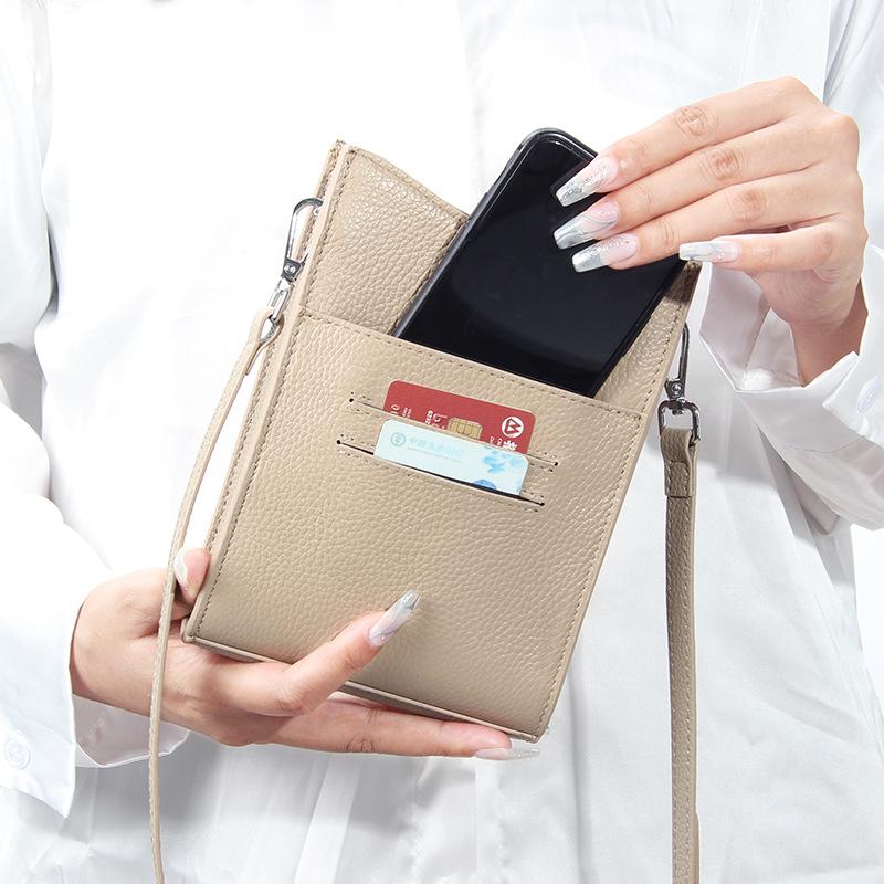 Japanese Genuine Leather Mobile Phone Bag New Simple Crossbody Shoulder Bag