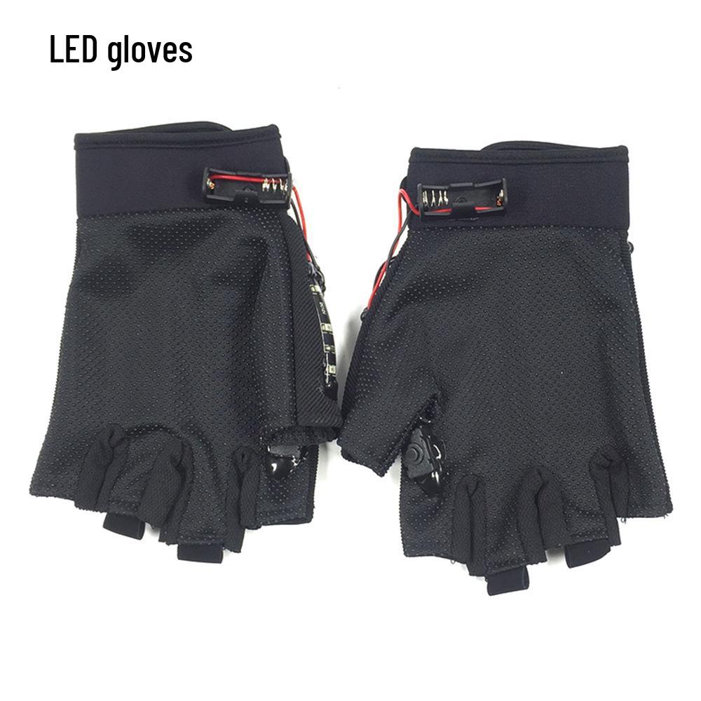 LED Wolverine Handschuhe & Dreifarbige Leuchtbogen-Brille für Bühnen- und Barauftritte