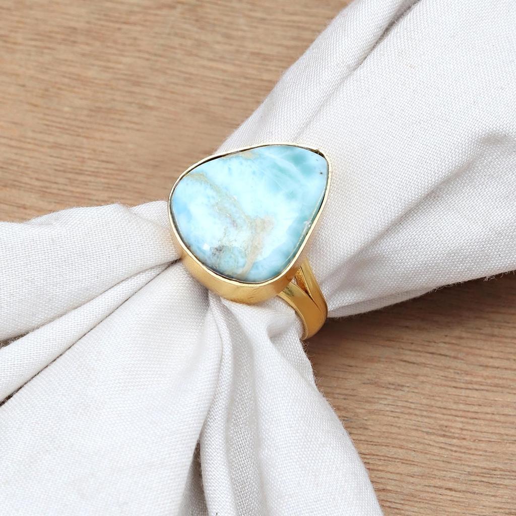 Larimar Gemstone Handmade Silver Jewelry  "10"