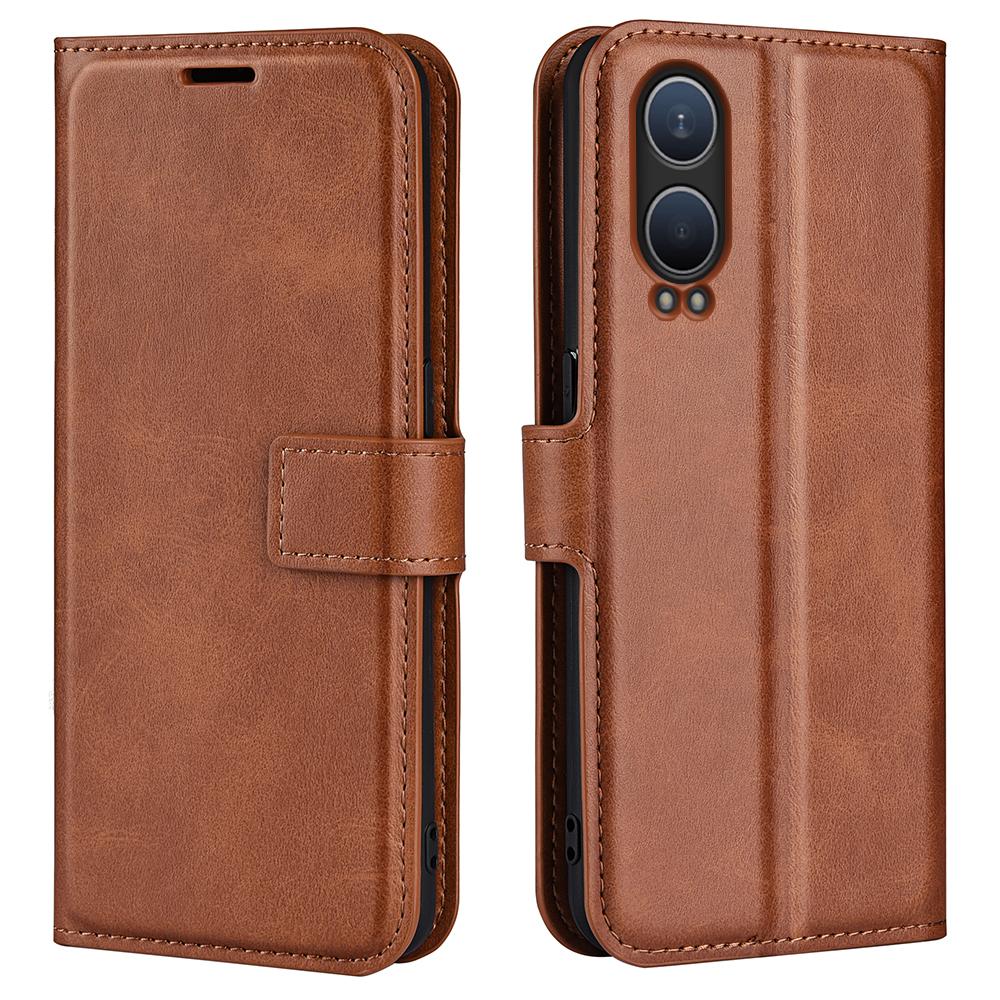 For OnePlus Nord CE4 Lite 5G/Oppo K12x 5G (China) Case Calf Texture Leather Stand Phone Cover