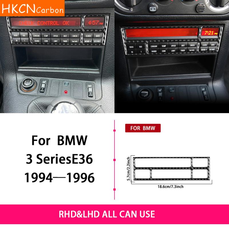 For BMW 3 Series E36 1994—1996 Car Accessories Carbon Fiber Center Volume Control Panel Interior Cover Trim Sticker Modification