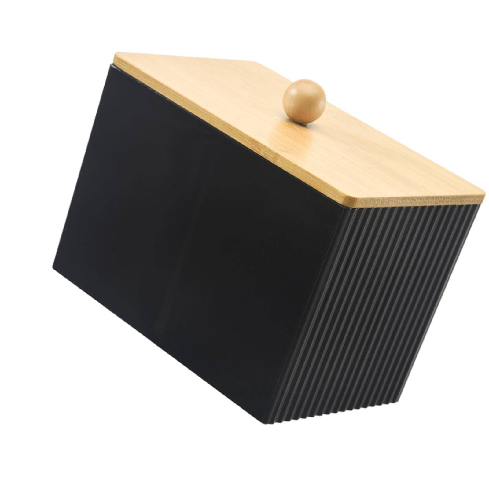 

Многоцелевая ванна с деревянной крышкой для ватных палочек, зубных нитей, ватных дисков и модных аксессуаров для волос B чёрный