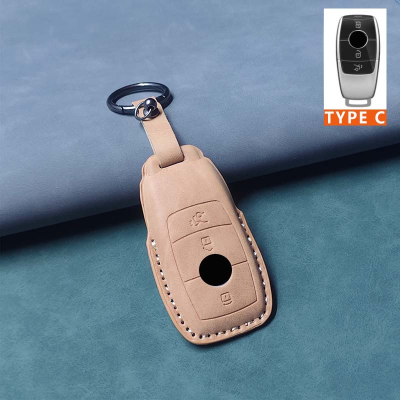 Car Remote Key Case Cover for Mercedes Benz A C E S G Class GLC CLE CLA GLB GLS W177 W205 W213 W222 X167 AMG Leather Accessories