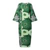 Plus Size Womens Casual Round Neck Long Sleeve Floral Printing Long Oversized Dress
