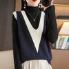 YYFS Gilet lavorato a maglia maglioni larghi senza maniche con scollo a V senza maniche autunno inverno moda donna