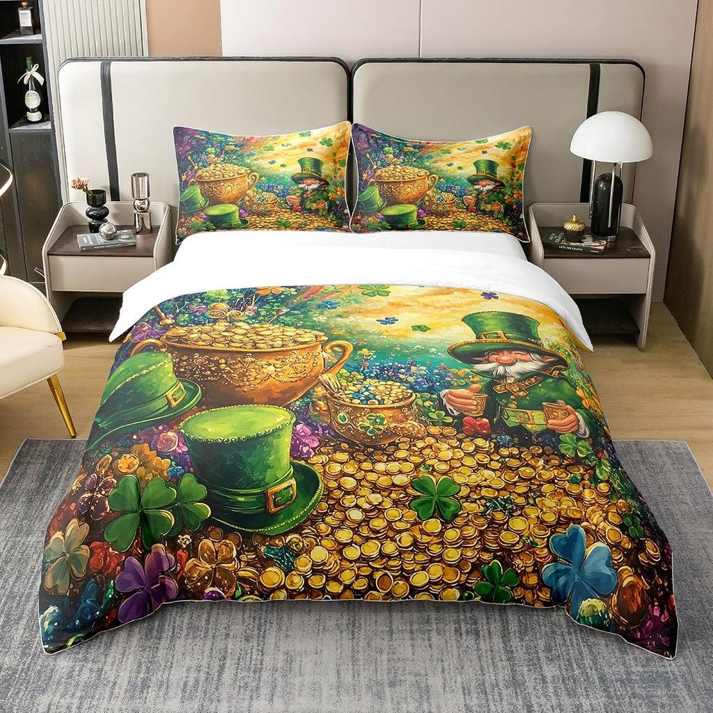 Goldmünzen Bettwäsche-Set Für Kinder Teenager Queen King Leichte Tagesdecke Bettbezug Schlafzimmer Dekor Geldzeichen Bettwäsche-Sets Ohne Bettdecke