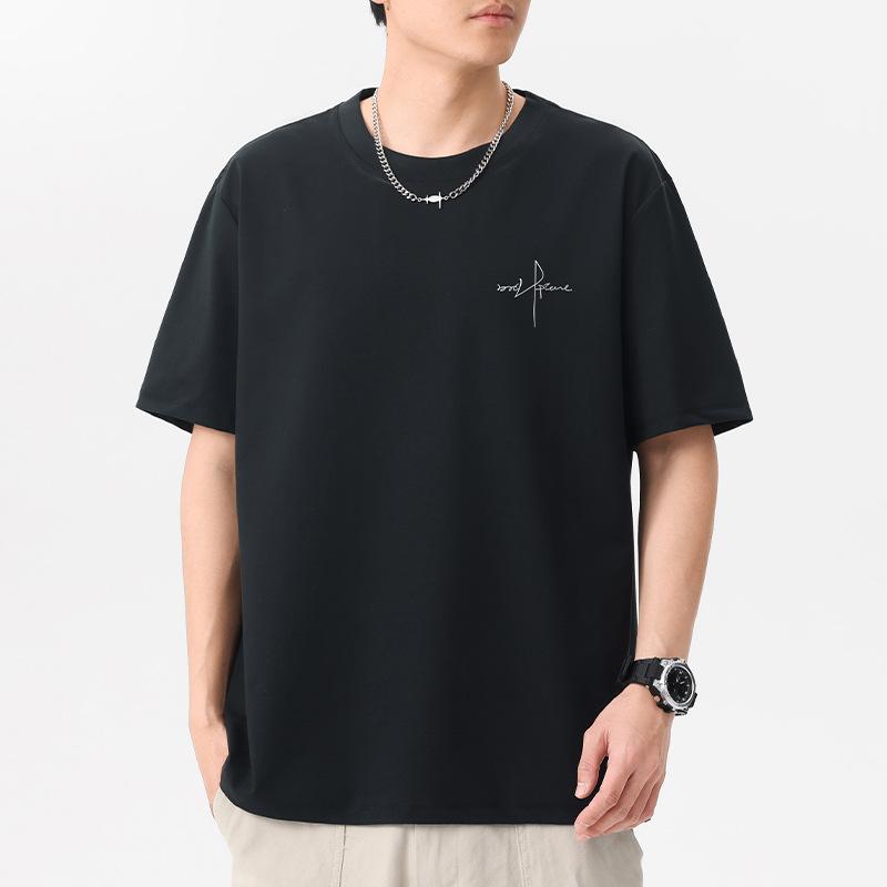 Übergroßes Herren Kurzarm T-Shirt 100% Baumwolle Mann Streetwear Tee 12 Farben