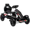 Metalowy gokart na pedały dla dzieci z regulowanym siedzeniem, pompowanymi oponami, czarny
