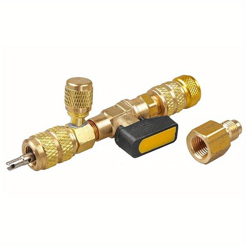 LSLANSOON HVAC Valve Core Remover Installer with Dual Size SAE 1/4 & 5/16 Port Air Conditioning Line Repair Tools for R22 R410A