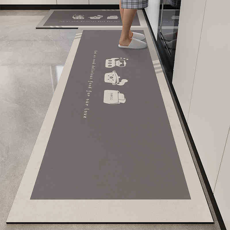 

Kitchen Floor Mat Absorbs Water And Oil, Dirt-Resistant Long Floor Mat, Household Non-Slip And Wear-Resistant Floor Mat 40 * 60cm (Diatom Mud)