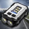 Mini Keychain Flashlight 300mAh Emergency Work Light Power Display LED Hat Clip Lamp Multifunctional for Camping Fishing Walking