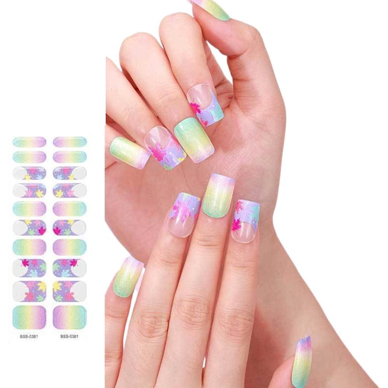 Semi Cured Gels Nails Stickers Nails Polish Strips Korean Style Gels Nails Strips Nails Art Decortions for Party