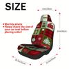 2pcs Christmas Car Seat Covers - Red, Green, Brown, Golden, Navy, Burgundy, & Golden Plaid Patterns - Soft Polyester Fabric, Mac