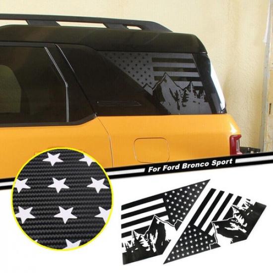 2 шт. Наклейка на заднюю боковую оконную накладку для Ford Bronco Sport 21-24 Аксессуары Карбон