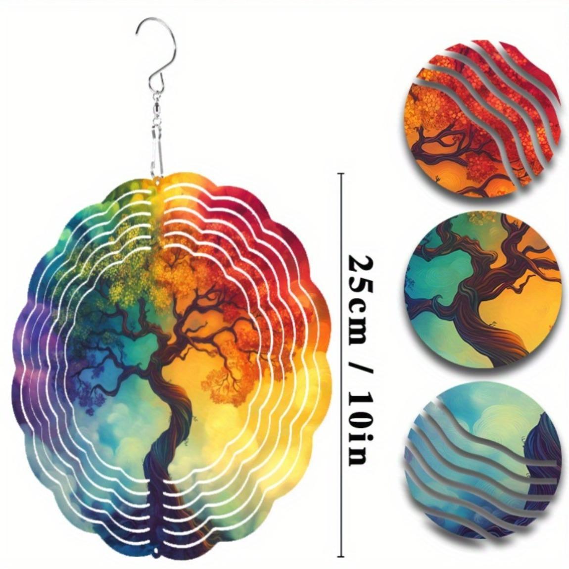 

Vibrant Life Tree Metal Wind Chime - Rustic Country Style Indoor/Outdoor Hanging Decor, Handcrafted Metal Wall Art with Nature-Inspired Design 01A