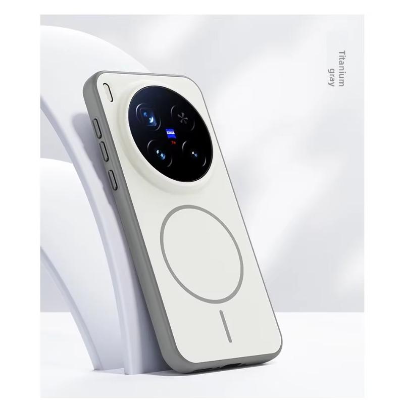 Minimalist Hard Silicone Skin Feel Magnetic Phone Case for VIVO X500 Pro Max X300 Wireless Charger Shockproof Anti Scratch Protective Cover