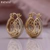 PATAYA Fashion Earring Unique Carved Hollow 585 Rose Gold  Hoop Earrings
